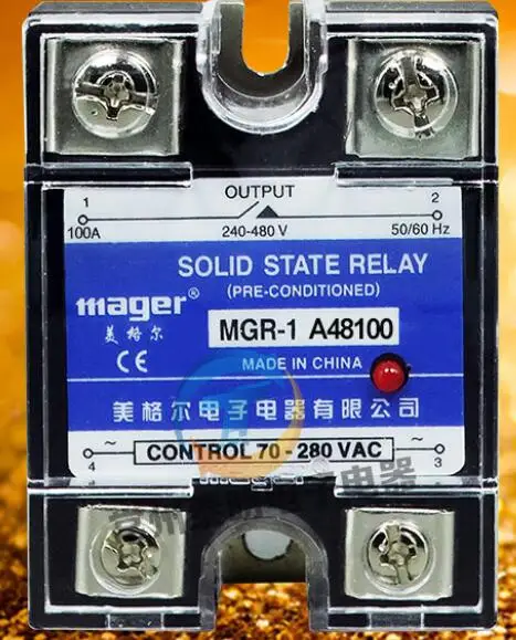 Оригинальное Однофазное твердотельное реле mager, новинка, оригинальное SSR, 100 А, 220 В переменного тока, управление переменным током MGR-1 A48100 240-480 В, 70-В переменного тока