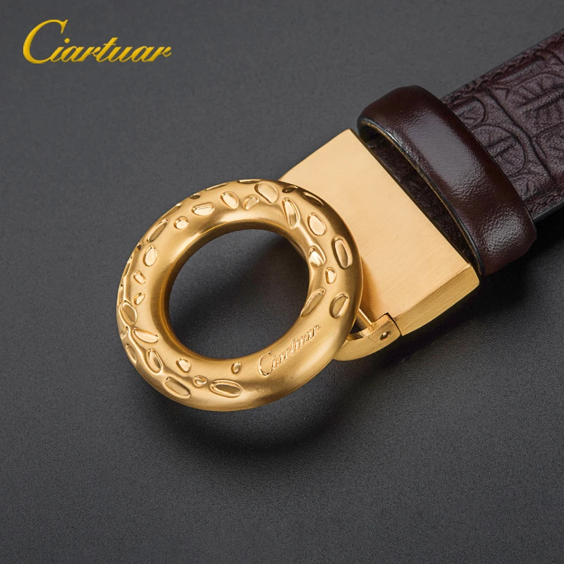 Круглый деловой мужской ремень с модной пряжкой Gentry ремни кожаный подарок Ceinture