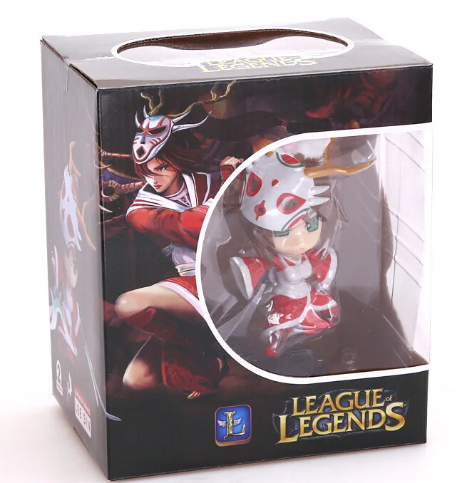 with box Игра ПВХ Фигурки 14 см Blitzcrank Akali Yasuo Graves Vi Braum Коллекционная модель игрушки - Цвет: with box