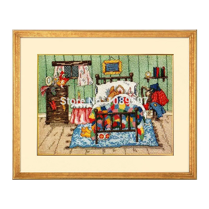 

Fishxx спальня подвесная ручная вышивка Набор для вышивки крестиком A3201 европейские Мультяшные животные Спящая мышь лесной мир