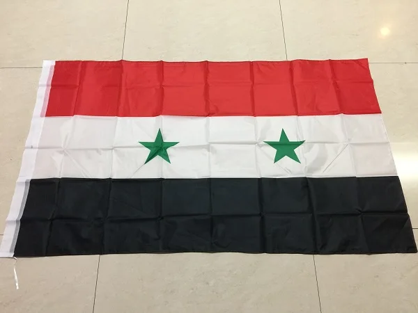 Большой сирийский флаг 90x150 см 100% полиэстер 2 стороны печатных Национальный Сирии