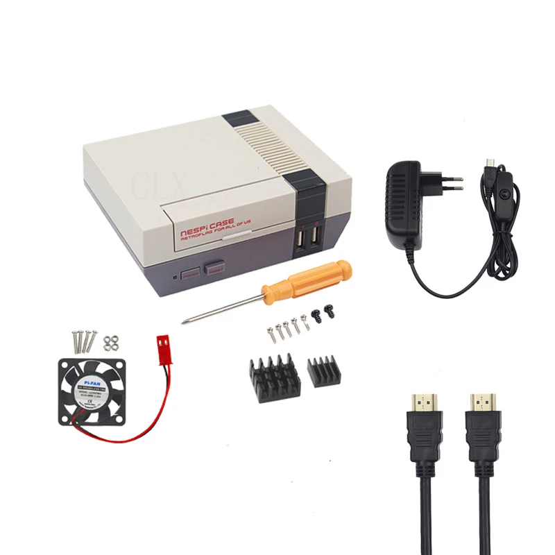Чехол NESPi для Raspberry Pi 3 B +/3B NES Retroflag Box + Fan игровой контроллер 5 В А с блоком питания