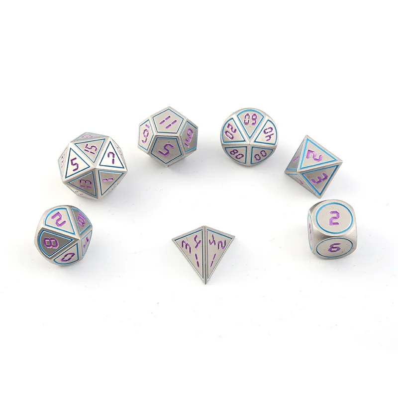Многогранная Rpg Dobbelstenen Dnd Metalen наборы Подземелья и Драконы Tafel Spel набор Dados Groen Digitale