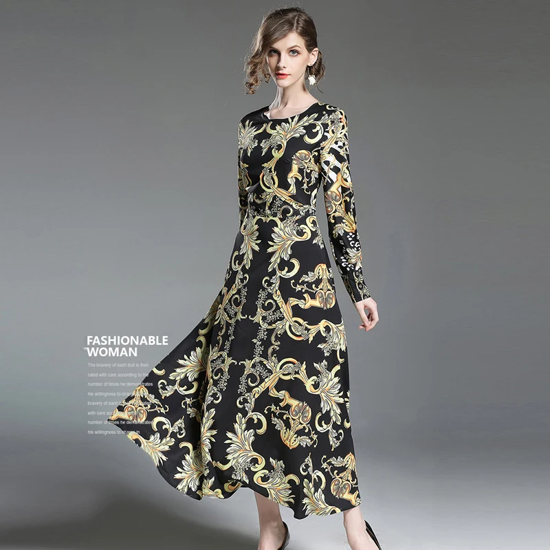 2018 женское богемное винтажное летнее платье с принтом Vestidos женские длинные
