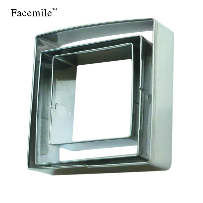 3 шт./компл. набор квадратных резаков для печенья форма из нержавеющей стали