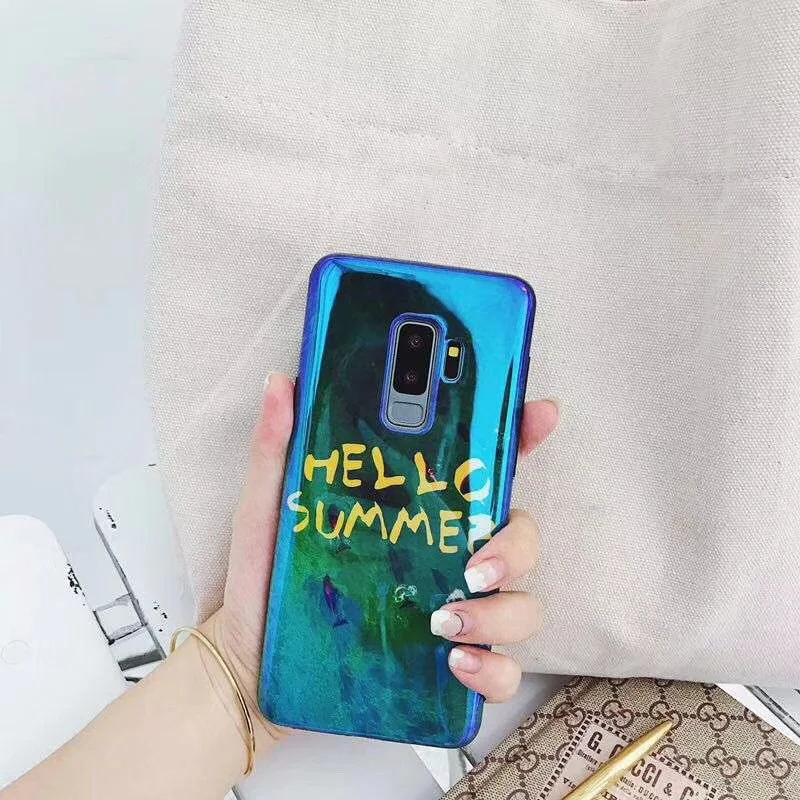 Ретро Здравствуйте лето темно-зеленые фотообои для Sam S9 S9edge S8 S8edge S7edge Note8 мягкая