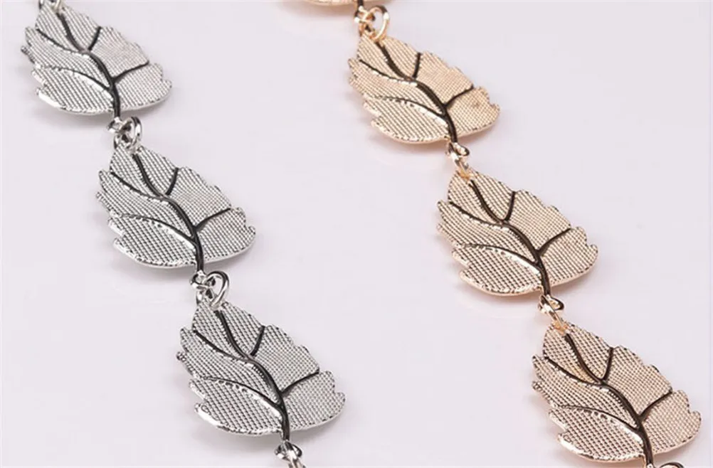 

1PCS Elegant Fashion Metal Leaves Style Belt Chain Straps Waist Belt Body Chain Rope Gold Silver