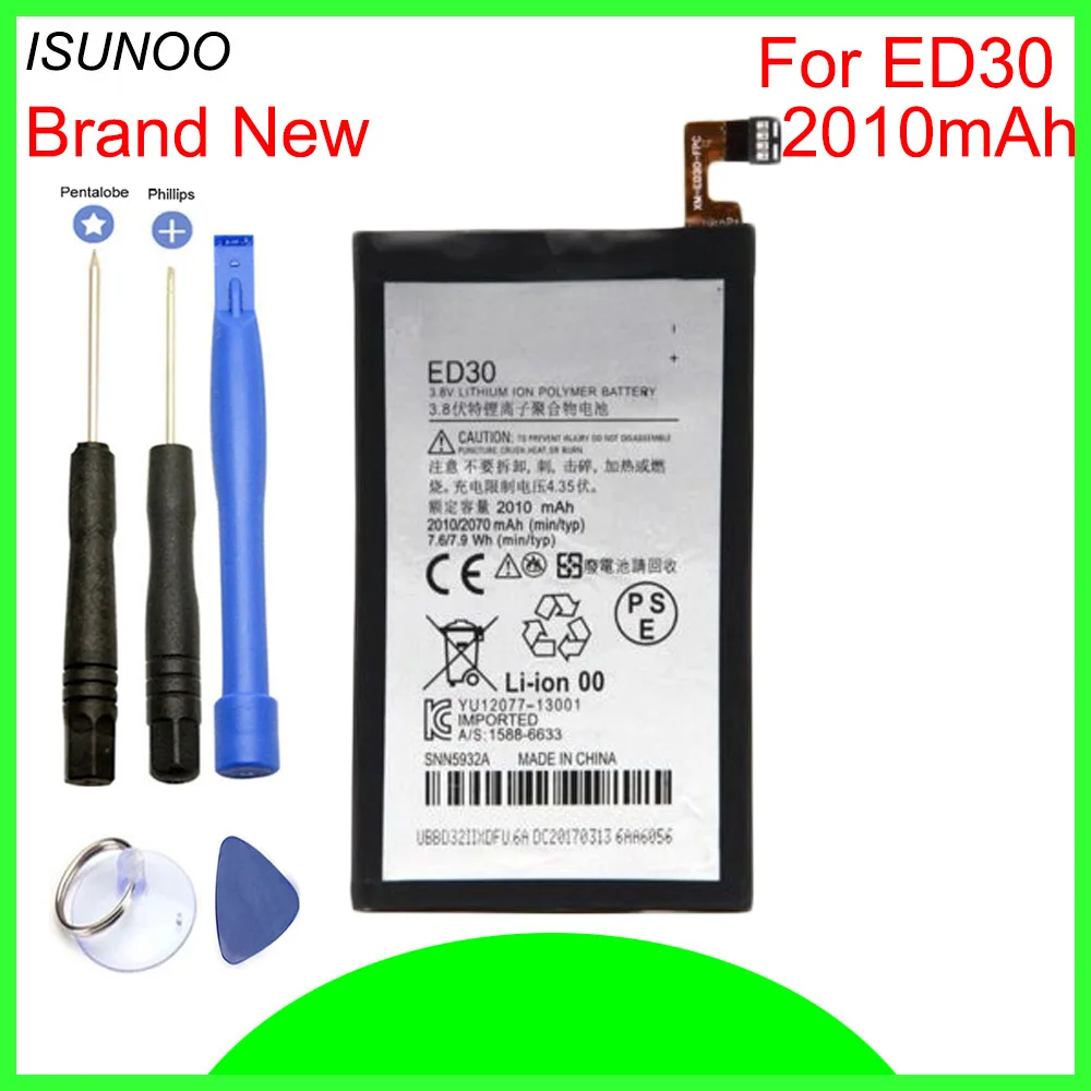 Аккумулятор ISUNOO 2010 мАч ED30 для moto Motorola G G2 аккумулятор телефона XT1028 XT1032 XT1034 с