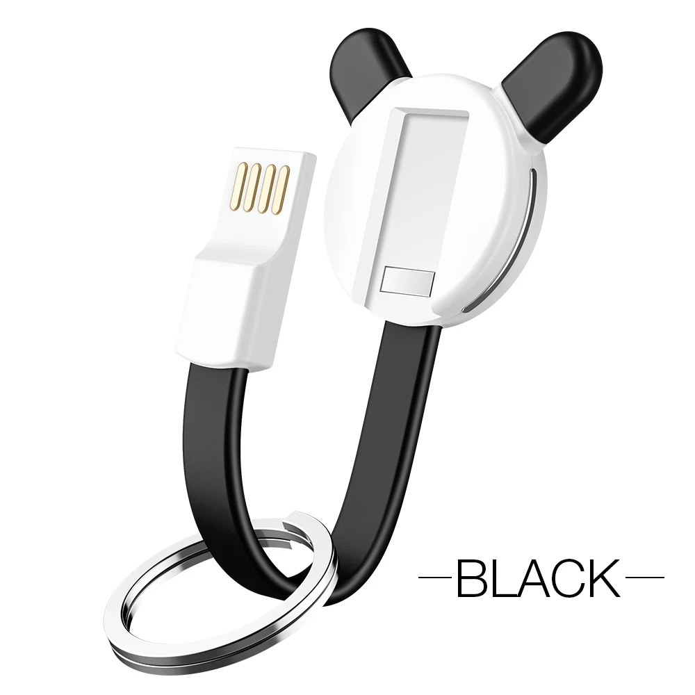 Black FLOVEME 3 в 1 Micro Usb Tyep C кабель Шнур для iphone зарядное устройство данных зарядки брелок для samsung Redmi K20 Pro Microusb - Цвет: Black