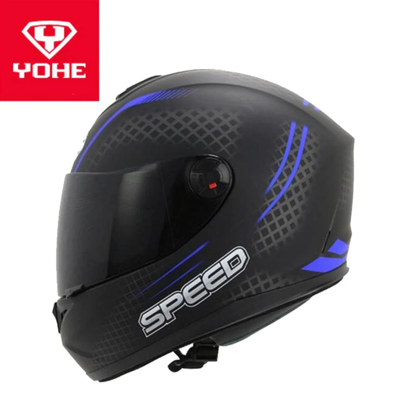 Мотоциклетный шлем YOHE полнолицевой мотоциклетный с козырьком для мотокросса из