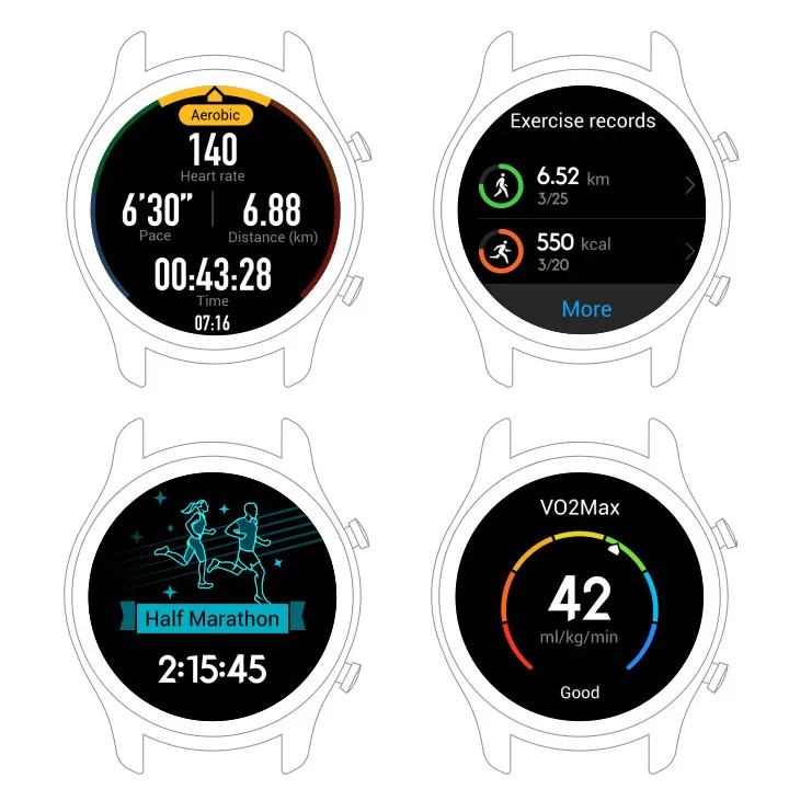 HUAWEI WATCH GT Bluetooth Smartwatch gps NFC Сенсорный экран(42,8 мм) Водонепроницаемый трекер сердечного ритма для мужчин и женщин/Android iOS