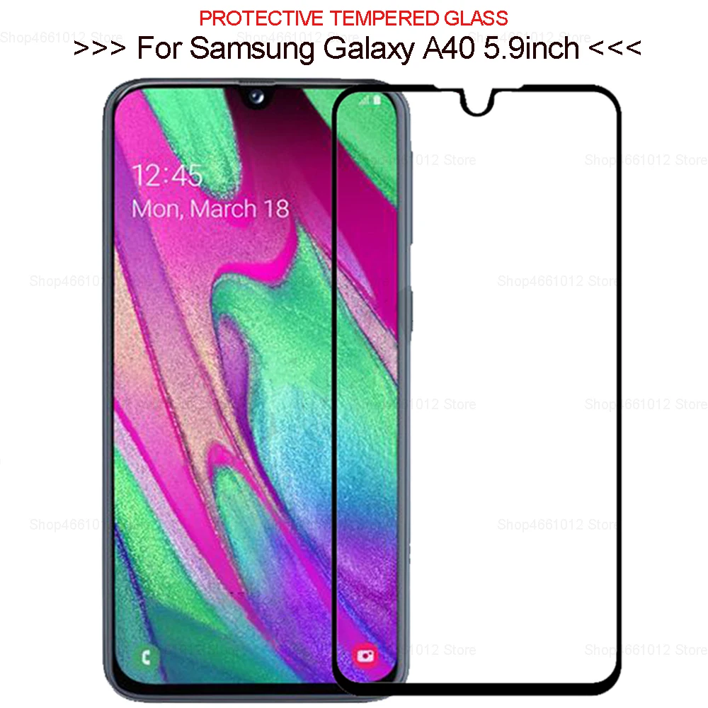Защитное закаленное стекло для Samsung Galaxy A40 полная защита экрана SM A405FN/DS A405F/DS