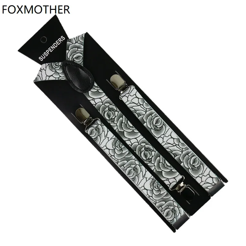 Женские регулируемые подтяжки FOXMOTHER белые розовые с цветочным принтом женские