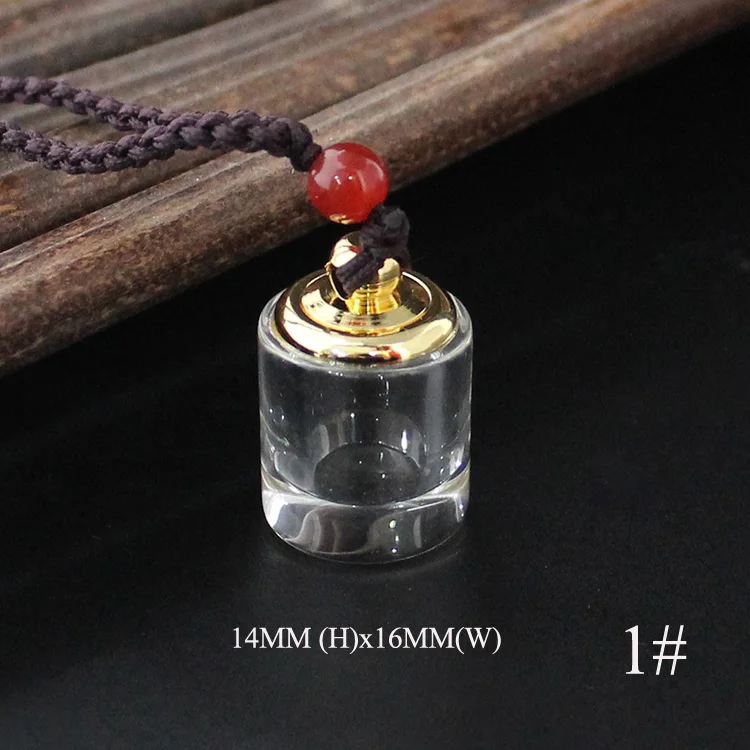 1-Gold Cylinder 1PC Openable Glass Vial Necklace For Men Women Tube Pendant Empty Bottle Cremation Urn Jewelry - Окраска металла: 1-Gold Cylinder