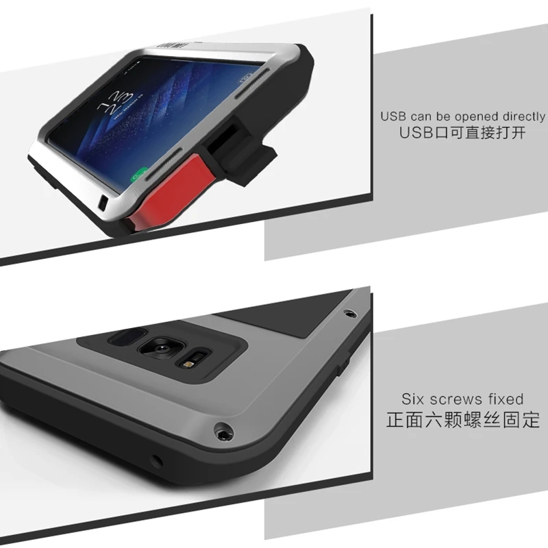 Чехол Love mei из алюминия и металла для Samsung S8 противоударный чехол телефона с