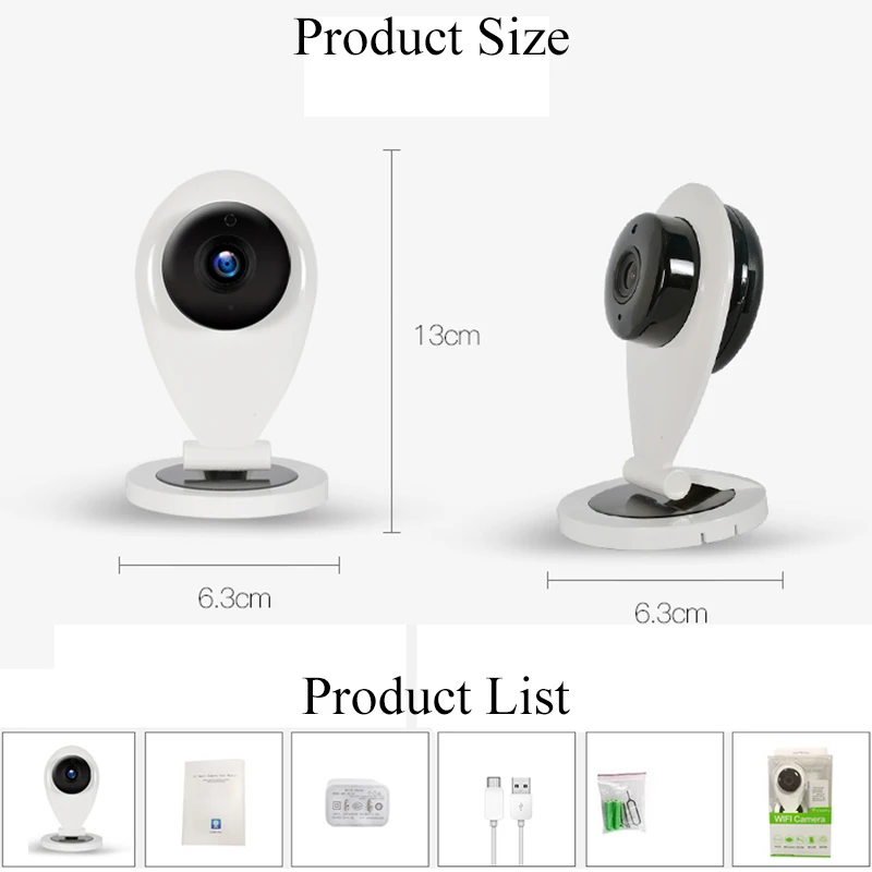1080P Wifi IP Camera Mini CCTV Wireless Home Baby Monitor P2P Two Way Audio 32G SD Card Security Cameras | Безопасность и защита