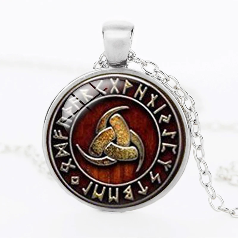 Северная Европа колье с кулоном в стиле викингов Винтаж Руна символ знак Стекло