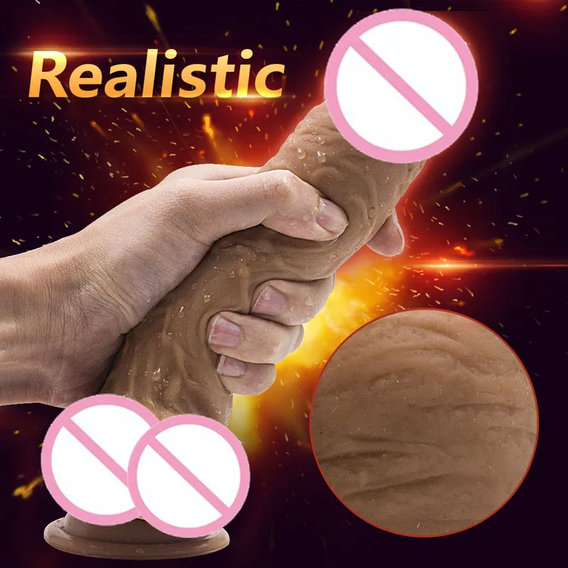 

YUELV 22.5*5cm Soft Huge Dildo With Strong Suction Cup Lifelike Realistic Penis Big Dildo For Women Masturbate Sex Dick Toys