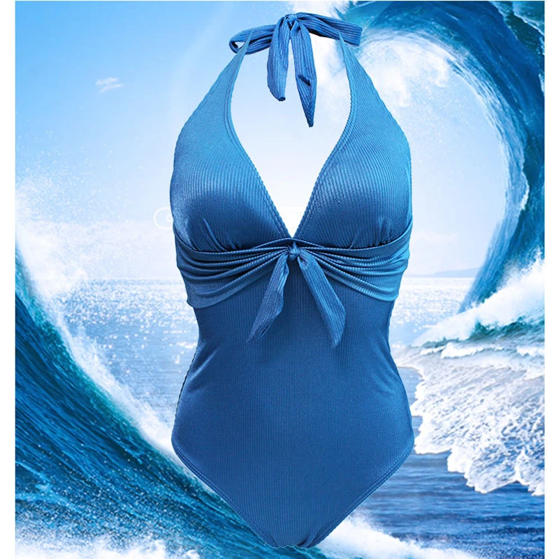 Один Купальник женский купальник цельный 2019 сексуальный бразильский с v образным