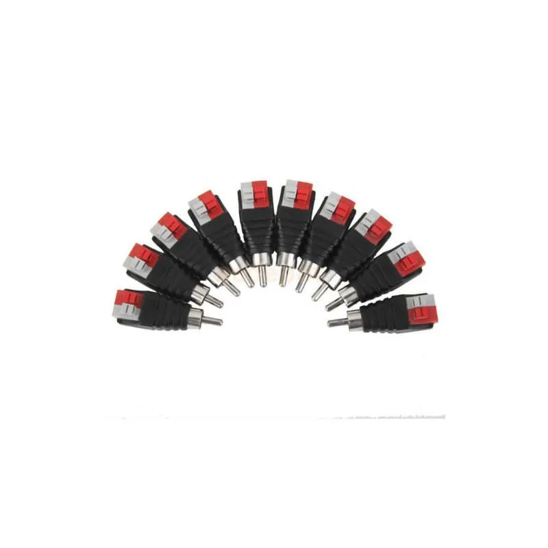 10 шт./лот RCA аудио папа AV вилка адаптер колонка проводной кабель штекер разъем