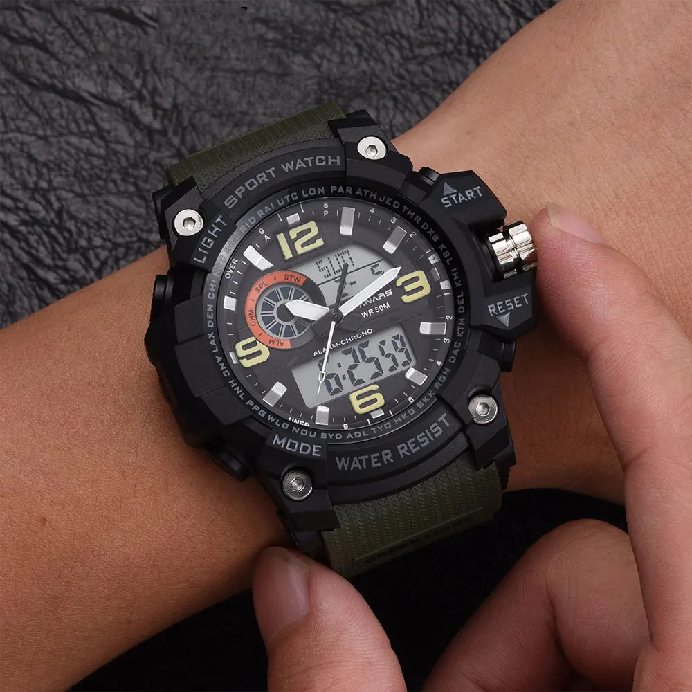 

SYNOKE Military Sport Quartz Watch Men Waterproof Large Dial Watch LED Men Casual Analog Digital Watch Relogio Masculino