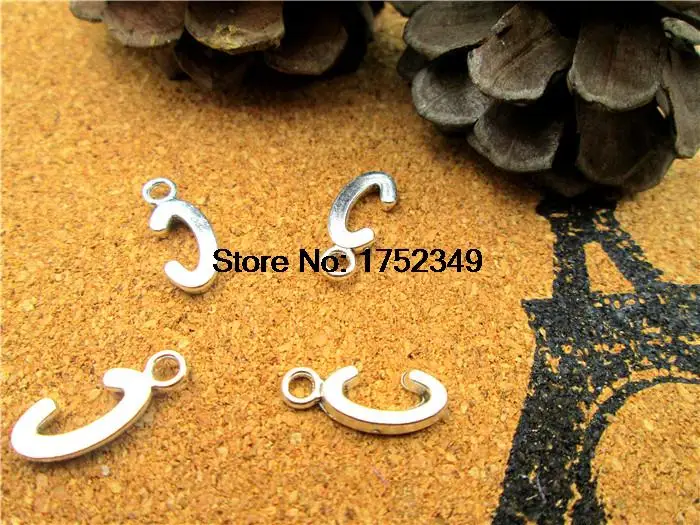 30 шт -- буквы C Алфавит амулеты, антикетибетские серебряные буквы C Алфавит Шарм Кулон 16x6мм