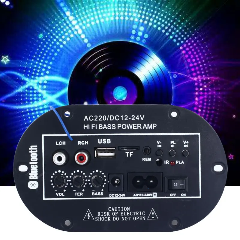 Автомобильный Bluetooth Hi-Fi усилитель доска для 8 дюймов со стереозвуком и мощным басом Динамик Поддержка TF карты USB Plug Беспроводной Bluetooth 5,0 12 V-24 V