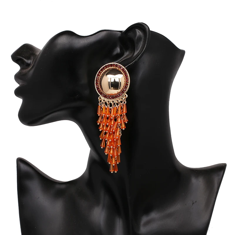 JURAN Bohemia Tassel бусы серьги-подвески для женщин Висячие Подвески Серьги массивные модные ювелирные изделия