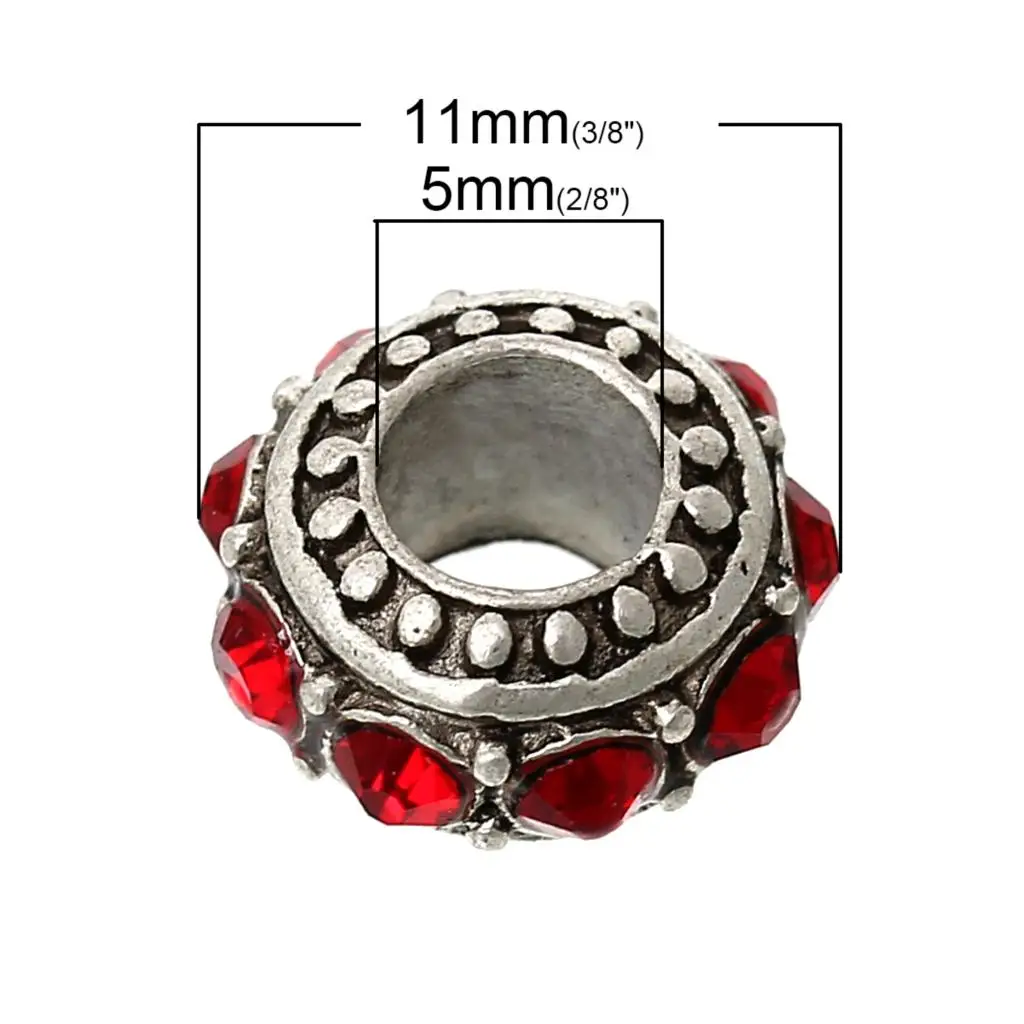 DoreenBeads шармы из сплава цинка в европейском стиле с большим отверстием круглые