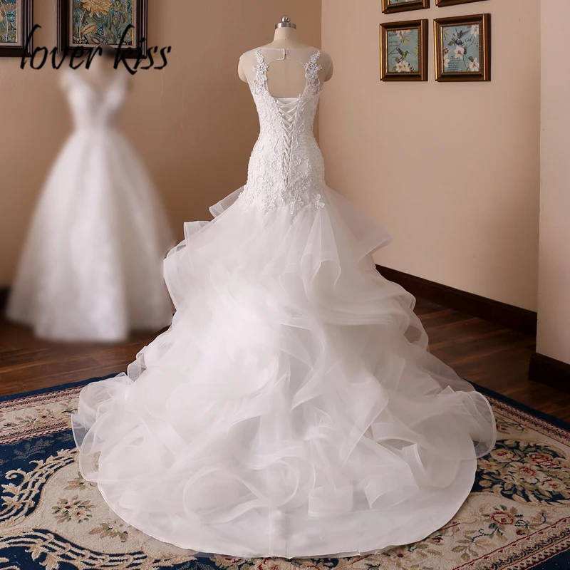 Любовник Поцелуй robe de Mariage принцессы Русалочки свадебное платья для женщин в