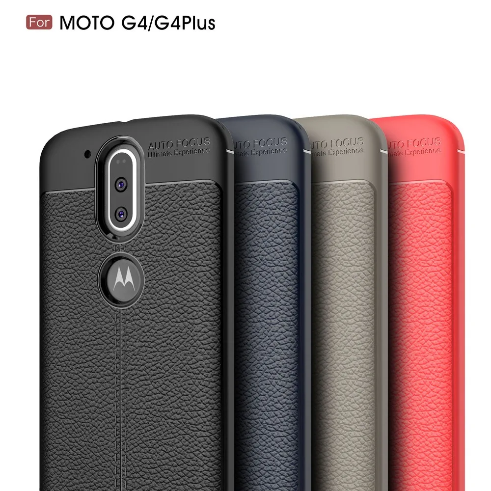 Мягкий ТПУ чехол для телефона BEFOSSON Moto G4 зернистый кожаный личи plus | Мобильные
