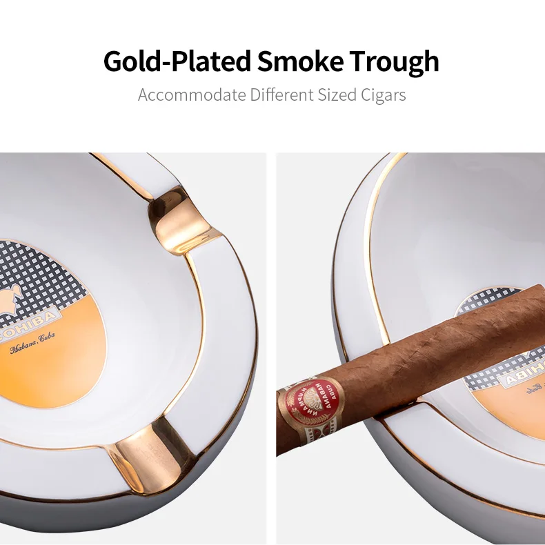 COHIBA керамическая сигарная пепельница большого диаметра дымный корыто сигары держатель AS-410