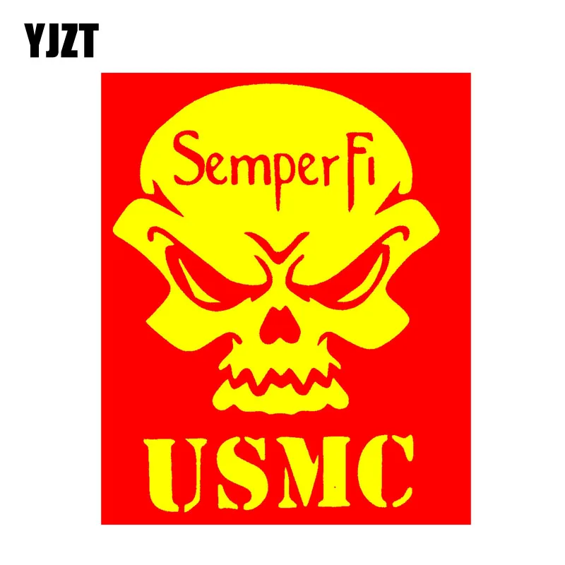 YJZT 10 см * 11 8 Индивидуальная наклейка с изображением черепа USMC светоотражающая