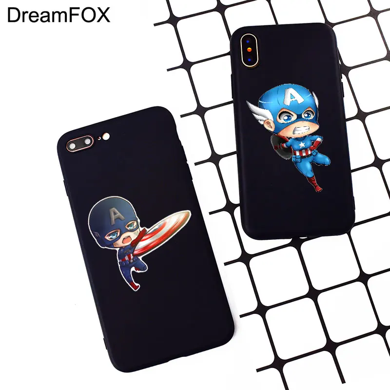M177 Captain America Black Silicone Case Cover For Apple iPhone 11 Pro XR XS Max X 8 7 6 6S Plus 5 5S 5G SE |