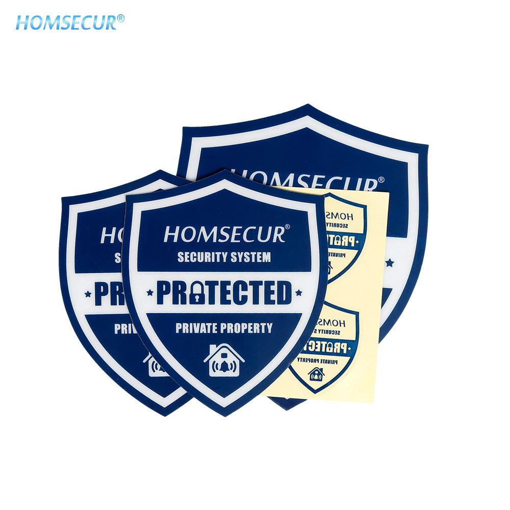 

HOMSECUR Self-adhesive Alarm System Security PVC Sticker Mixed Size (Pack Of 7)