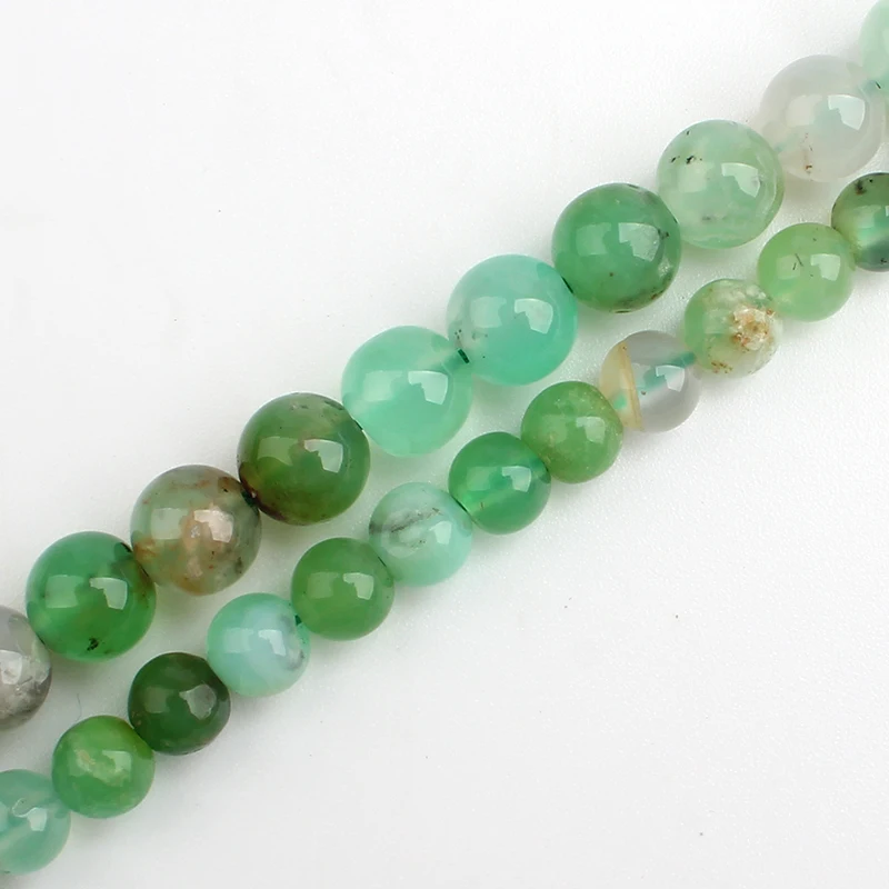 Круглые бусины Chrysoprase неокрашенные зеленого цвета 4/6/8/10/12/14 мм для