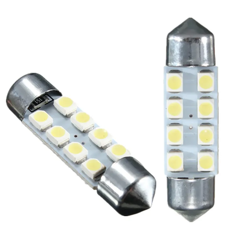 

100Pcs 39mm C5W 8 LED 3528 1210 8 SMD DC12V SMD Car Auto Interior Dome Festoon Reading Map Door Lights Lamp Bulb Car Light DC12V