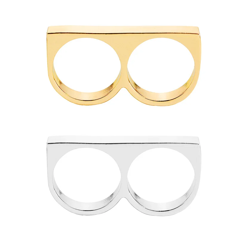 New men's retro punk style exaggerated double finger ring personality selling fast | Украшения и аксессуары