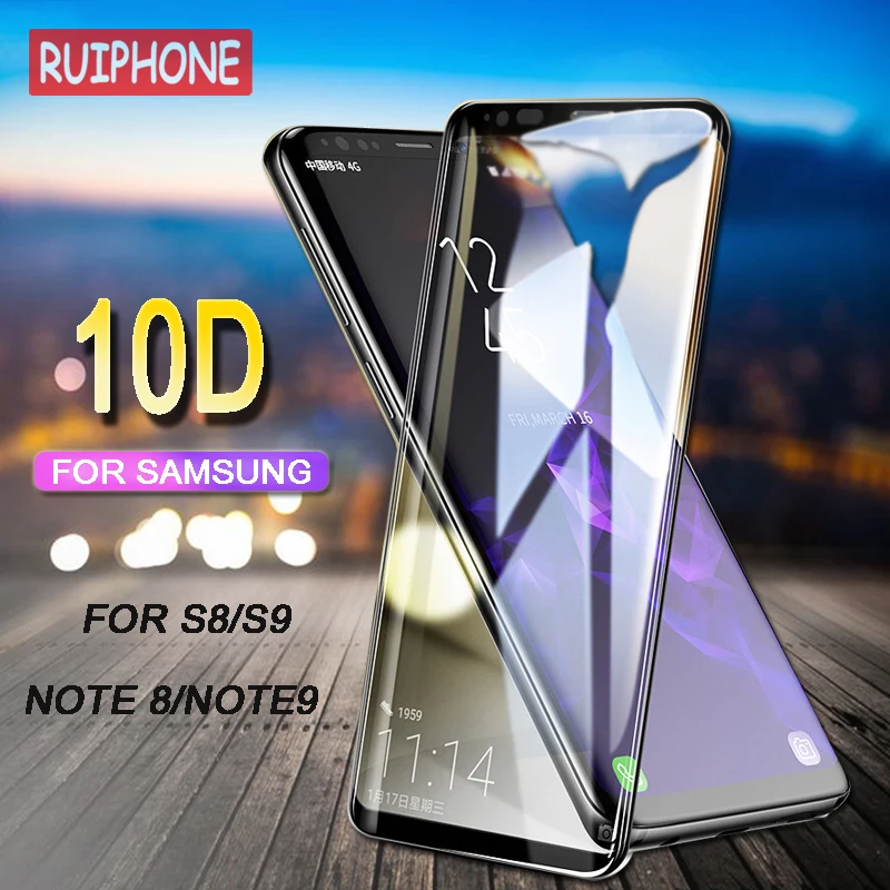 10D Cover Tempered Glass For Samsung Galaxy Note 8 9 S8 S9 Plus Screen Protector Film S6 S7 edge Curved | Мобильные телефоны и