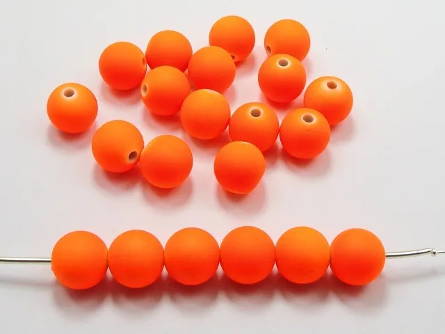 100 Смешанные матовые флуоресцентные Неоновые бусины акриловые Круглые 10 мм (3/8