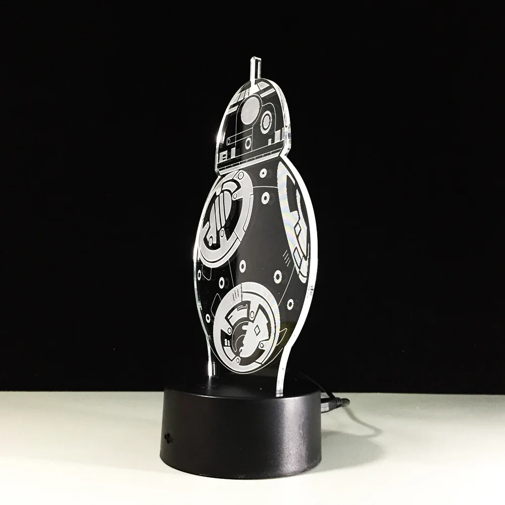 Bb-8 3d красочная лампа дистанционного касания Новинка Led Usb настольные лампы Дети светодиодный ночник Lamparas De Mesa настольная лампа