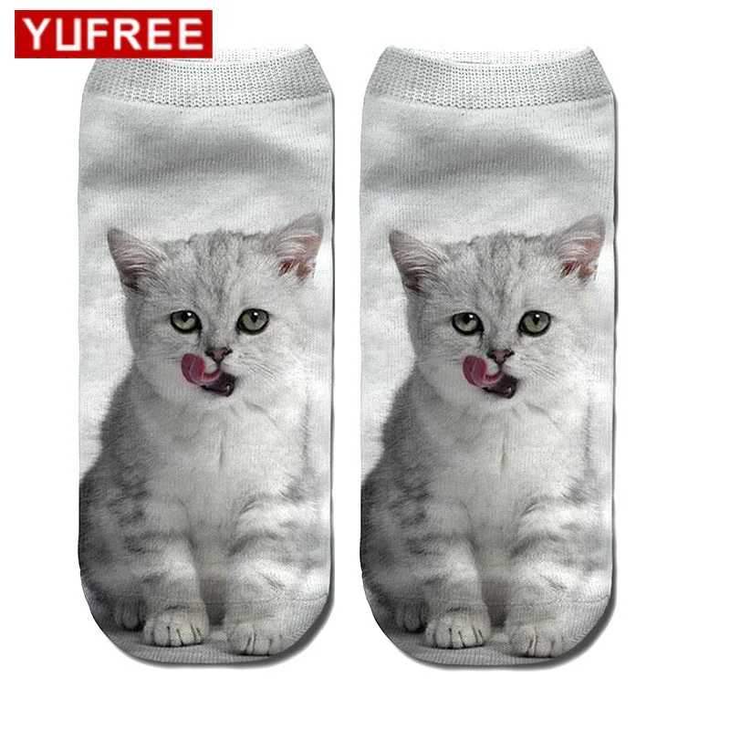 2018 новые печати Для женщин носки модные унисекс Cat чулочно носочные изделия Meias