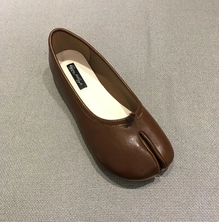flats Cowleather Trotters toe туфли без каблуков мюли женские летние лоферы в ретро-стиле японский ниндзя клип носком Дамы flipflops дизайнерские тапочки слайды - Цвет: flats