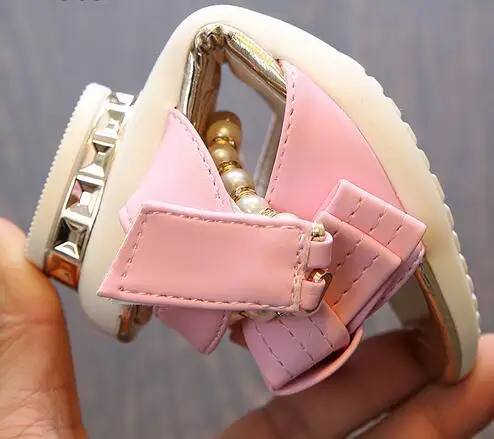 Новинка 2019 летние сандалии для девочек обувь принцессы с бантом детские на