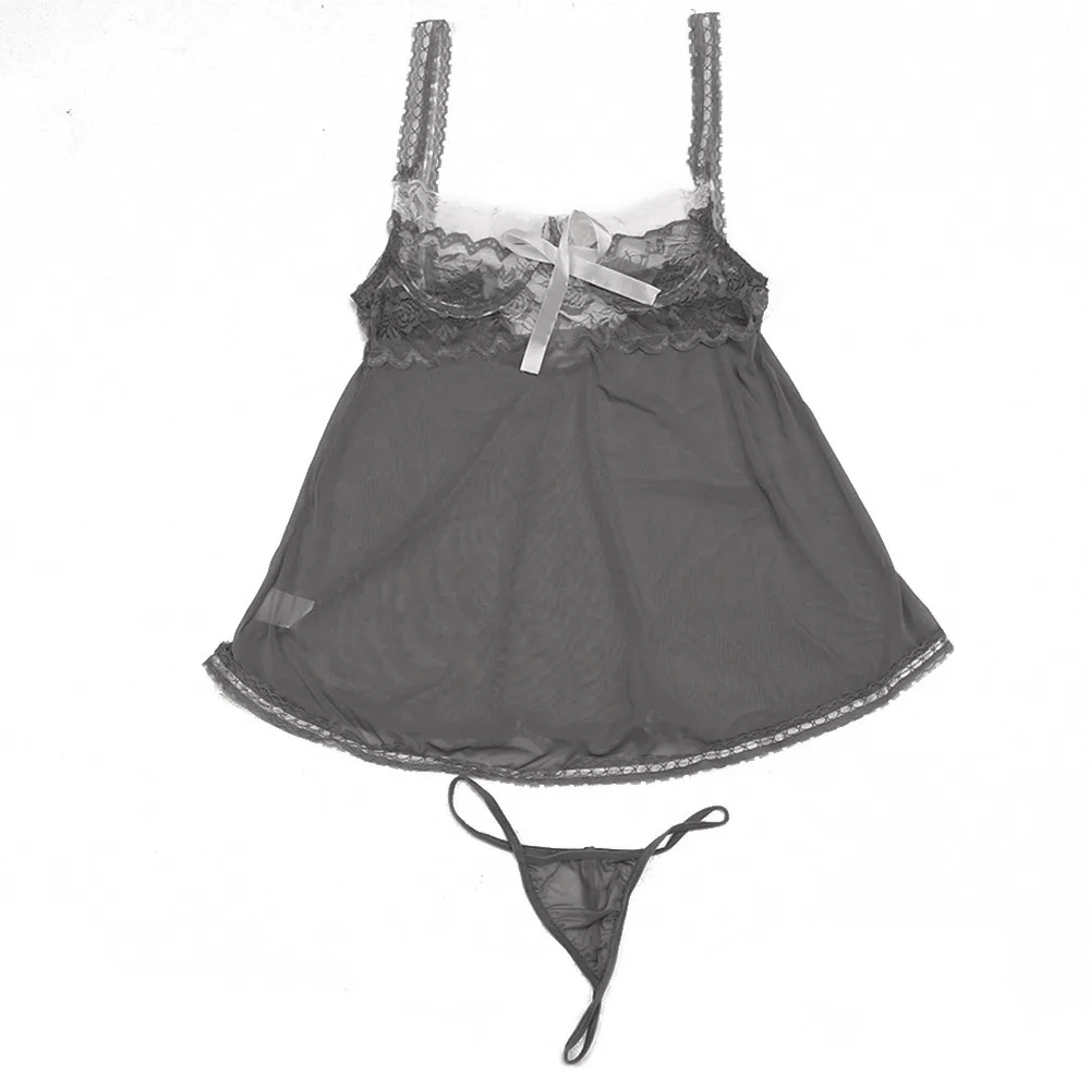 Для женщин Сисси/пикантные кружево белье Babydoll G String прозрачное ночное нижнее