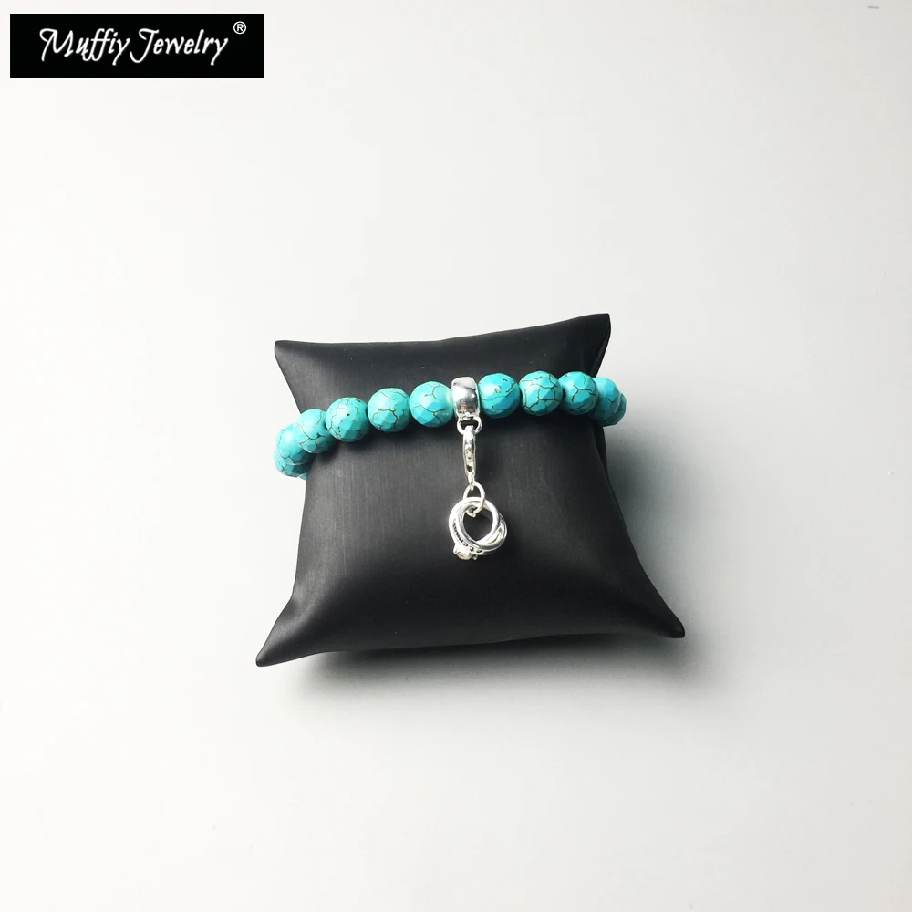 Женский браслет 10 мм очаровательный супер-сделка из серебра 2018 пробы ювелирный