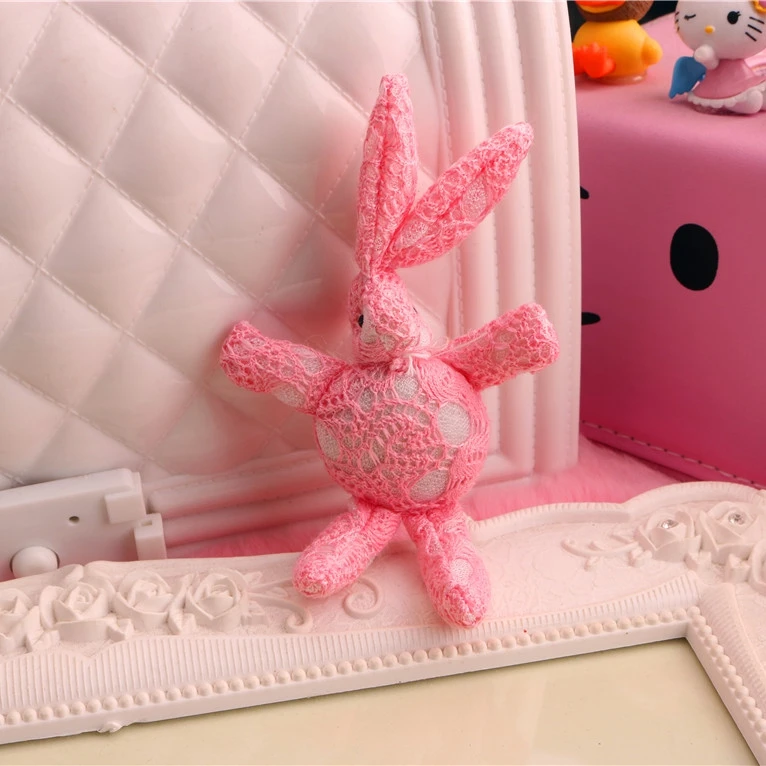 Модные однотонные милые кружевные плюшевые игрушки ручной работы 35 шт. кролик