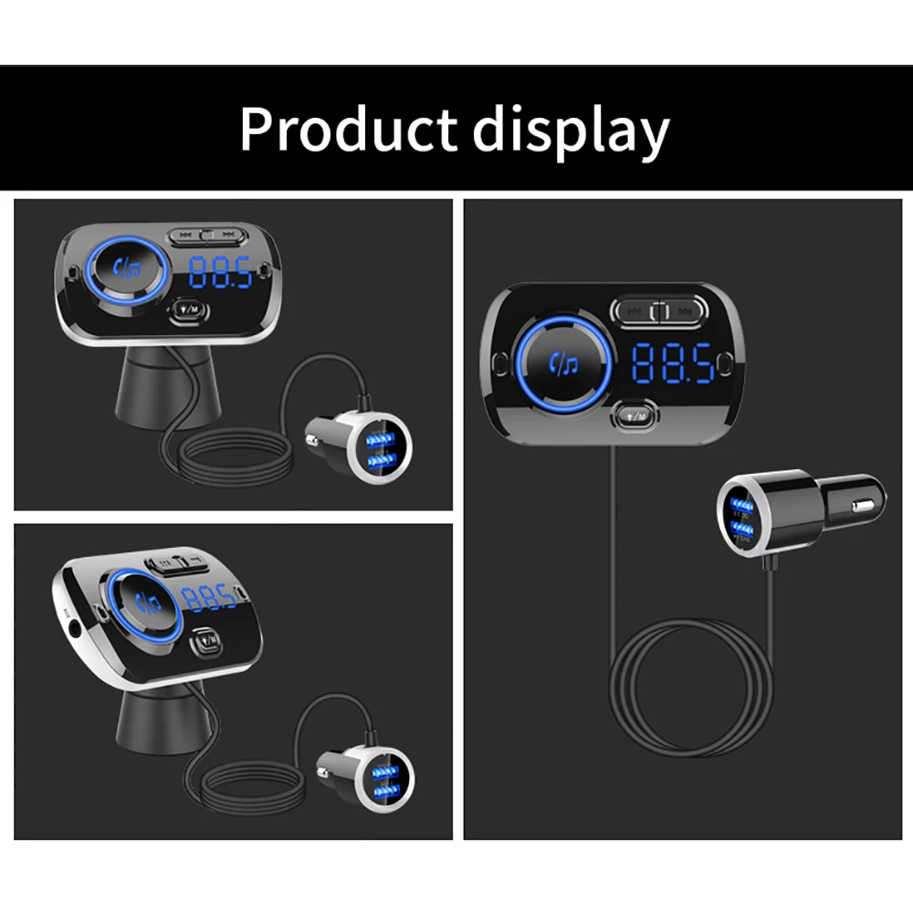 USB quick charge 3,0 Автомобильное зарядное устройство Bluetooth fm-передатчик MP3 плеер беспроводной fm-радио адаптер Поддержка 2 мобильного телефона