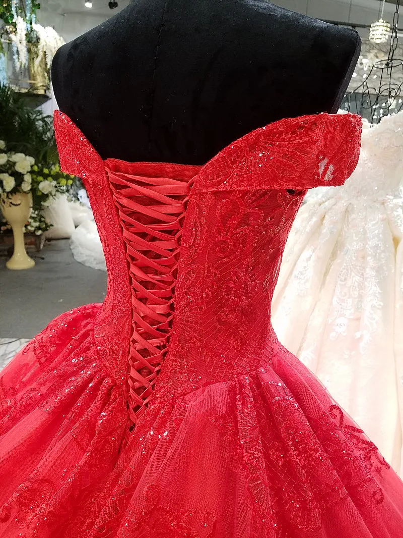 Luxury Wedding Dress 2020 Beading Lace Appliques Satin Bridal Gown with Corset Back Sweep Train