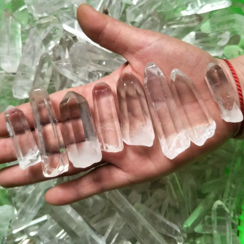 2.2LB 1 кг прозрачные кварцевые хрустальные точки были отполированы из